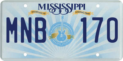 MS license plate MNB170
