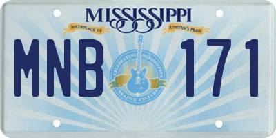 MS license plate MNB171