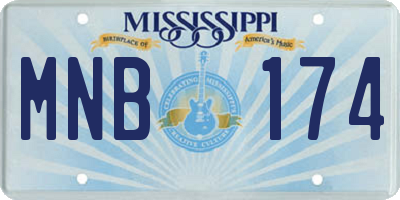 MS license plate MNB174