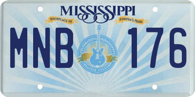 MS license plate MNB176