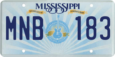 MS license plate MNB183