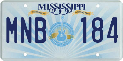 MS license plate MNB184