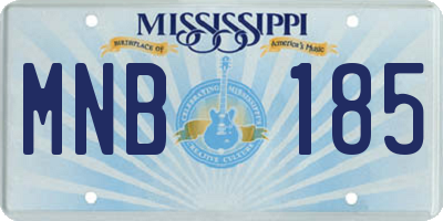MS license plate MNB185
