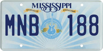 MS license plate MNB188