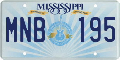MS license plate MNB195
