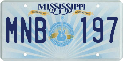 MS license plate MNB197