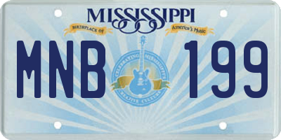 MS license plate MNB199