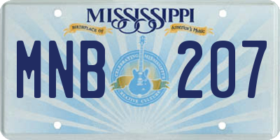 MS license plate MNB207