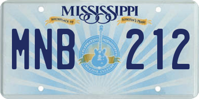MS license plate MNB212