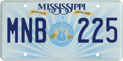 MS license plate MNB225