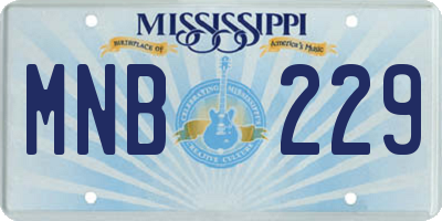 MS license plate MNB229