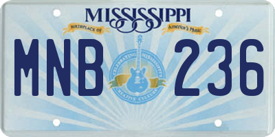 MS license plate MNB236