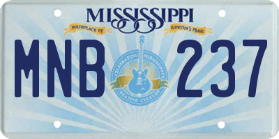 MS license plate MNB237