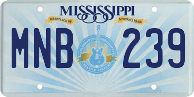 MS license plate MNB239