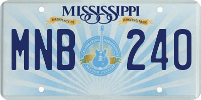 MS license plate MNB240