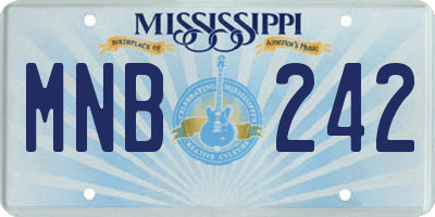 MS license plate MNB242