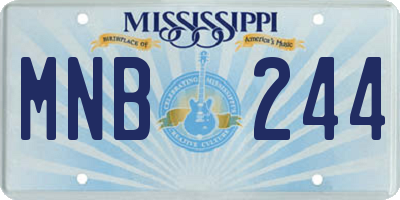 MS license plate MNB244
