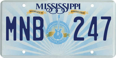 MS license plate MNB247