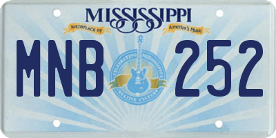 MS license plate MNB252