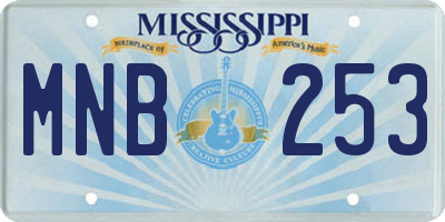 MS license plate MNB253