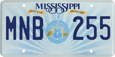 MS license plate MNB255