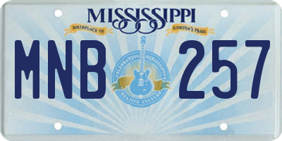 MS license plate MNB257