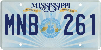 MS license plate MNB261