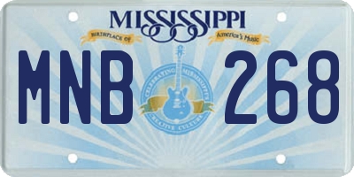 MS license plate MNB268