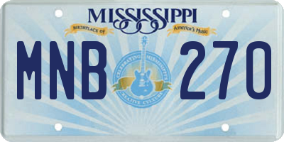 MS license plate MNB270