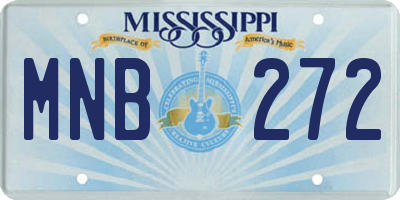 MS license plate MNB272