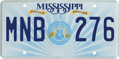 MS license plate MNB276