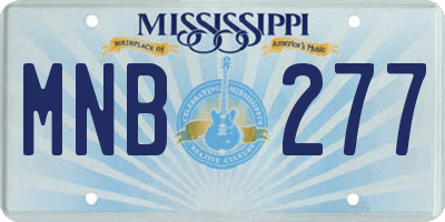 MS license plate MNB277