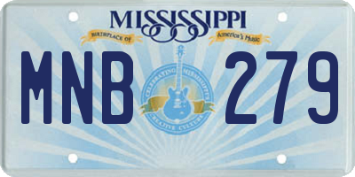 MS license plate MNB279