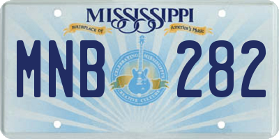 MS license plate MNB282