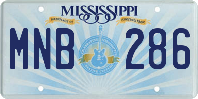 MS license plate MNB286