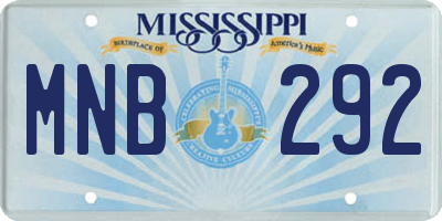MS license plate MNB292