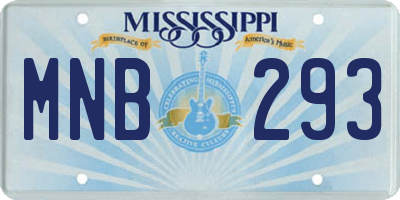 MS license plate MNB293