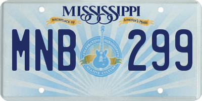 MS license plate MNB299