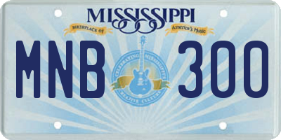 MS license plate MNB300