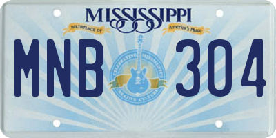 MS license plate MNB304