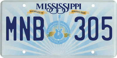 MS license plate MNB305