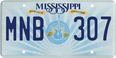 MS license plate MNB307