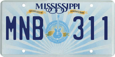 MS license plate MNB311