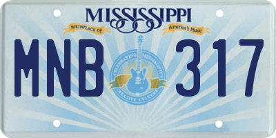 MS license plate MNB317