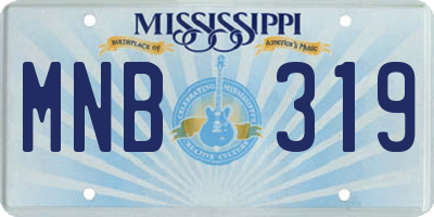 MS license plate MNB319