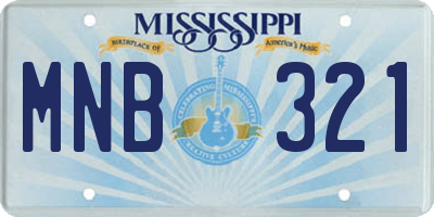 MS license plate MNB321