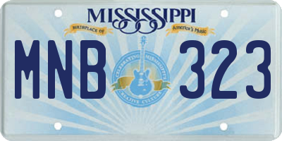 MS license plate MNB323