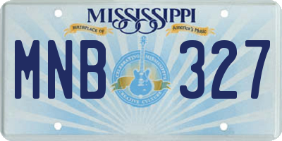 MS license plate MNB327