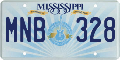 MS license plate MNB328