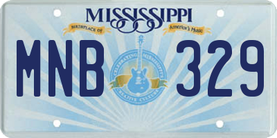 MS license plate MNB329